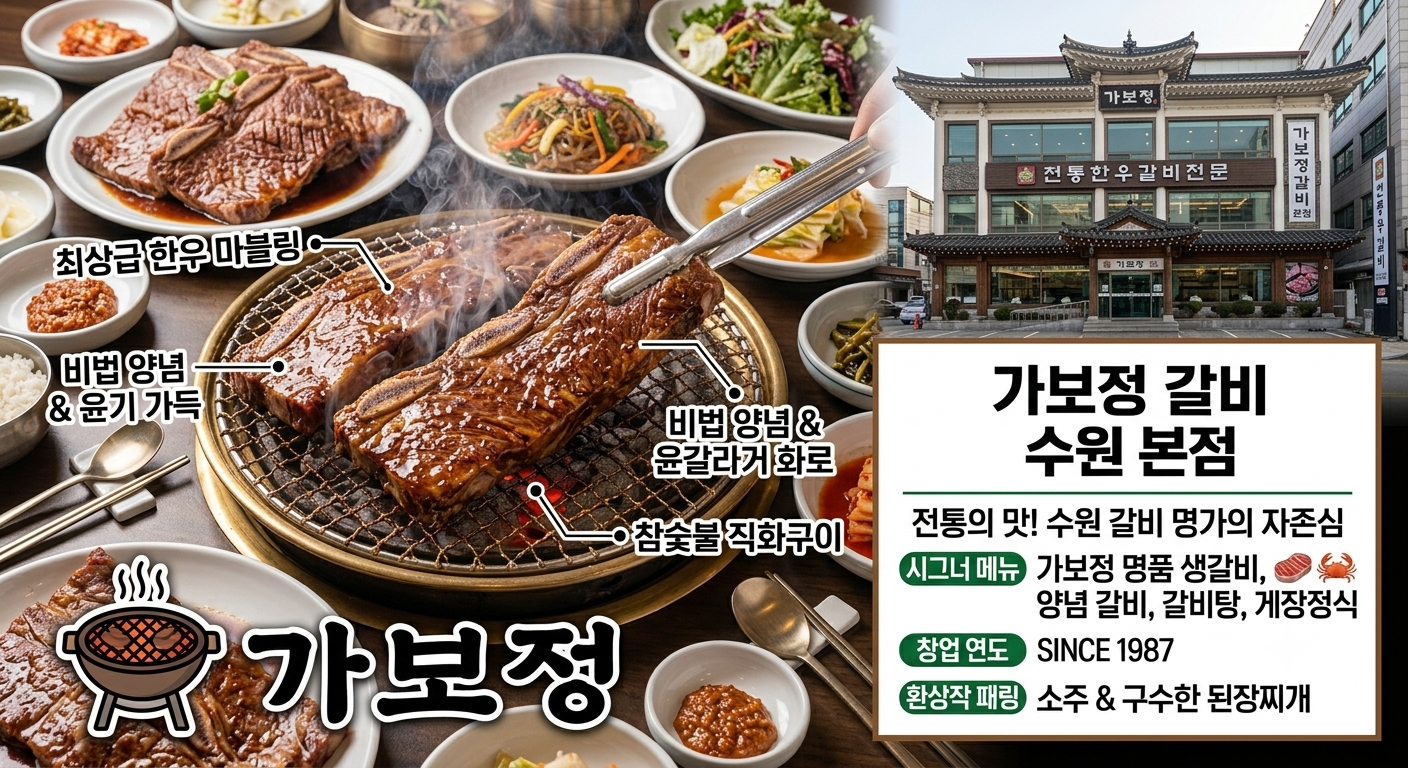 수원 인계동 가보정 미국산 양념갈비 한우 생갈비 맛집 대표 이미지