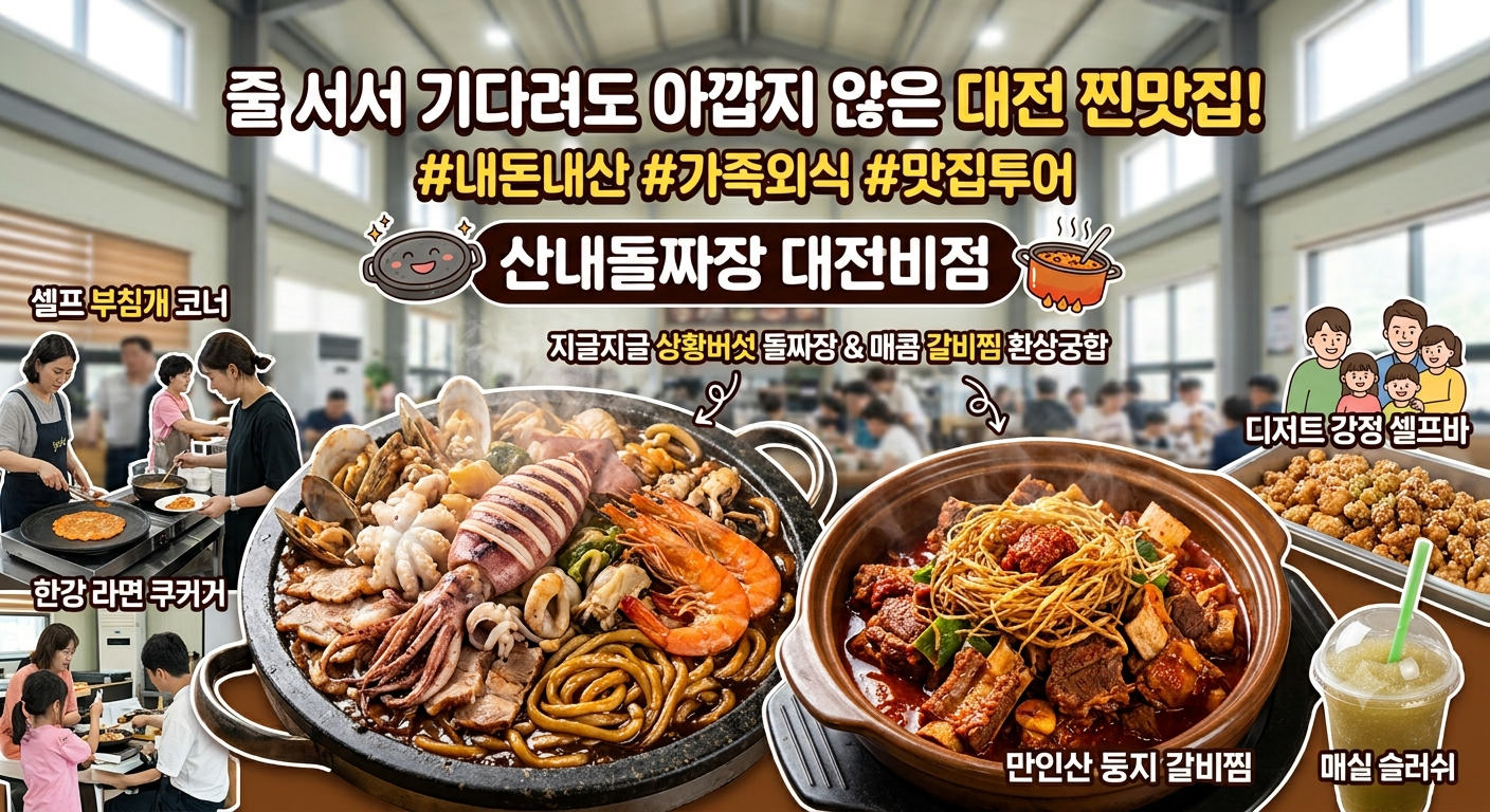 대전 산내돌짜장 본점 상황버섯 묵은지 돌짜장 만인산 둥지 갈비찜 맛집 대표 이미지