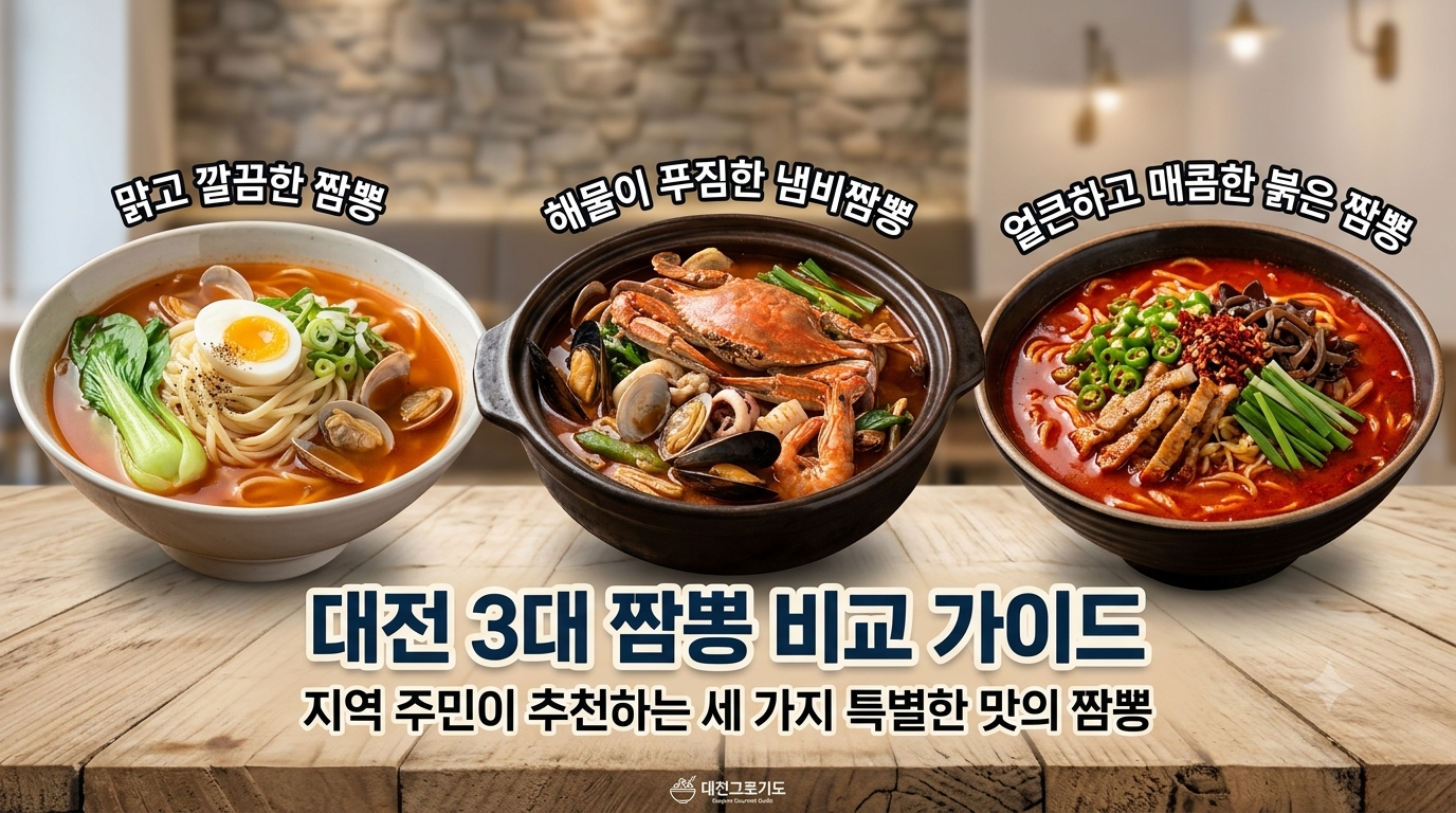 대전 3대 짬뽕 맛집 비교 이비가짬뽕 동은성 영빈관 대표 이미지