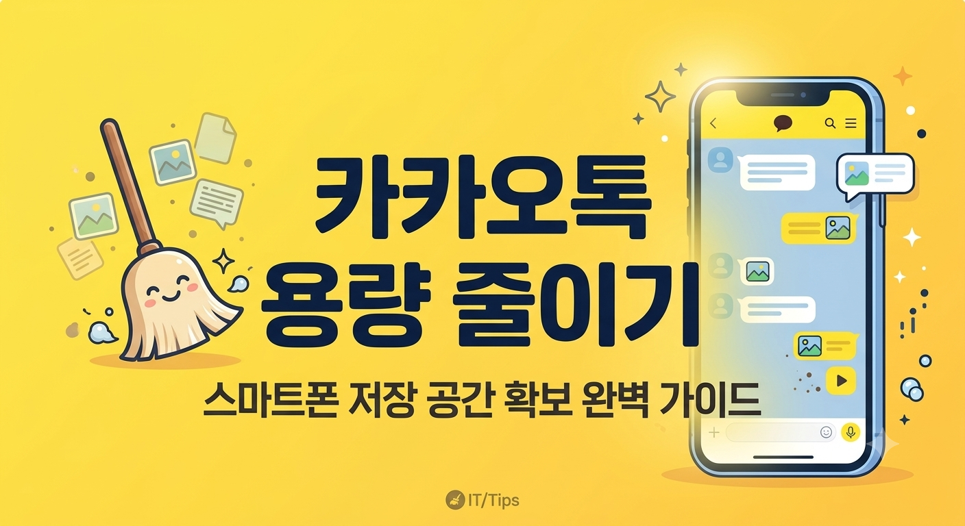 카카오톡 용량 줄이기 스마트폰 저장 공간 확보 대표 이미지