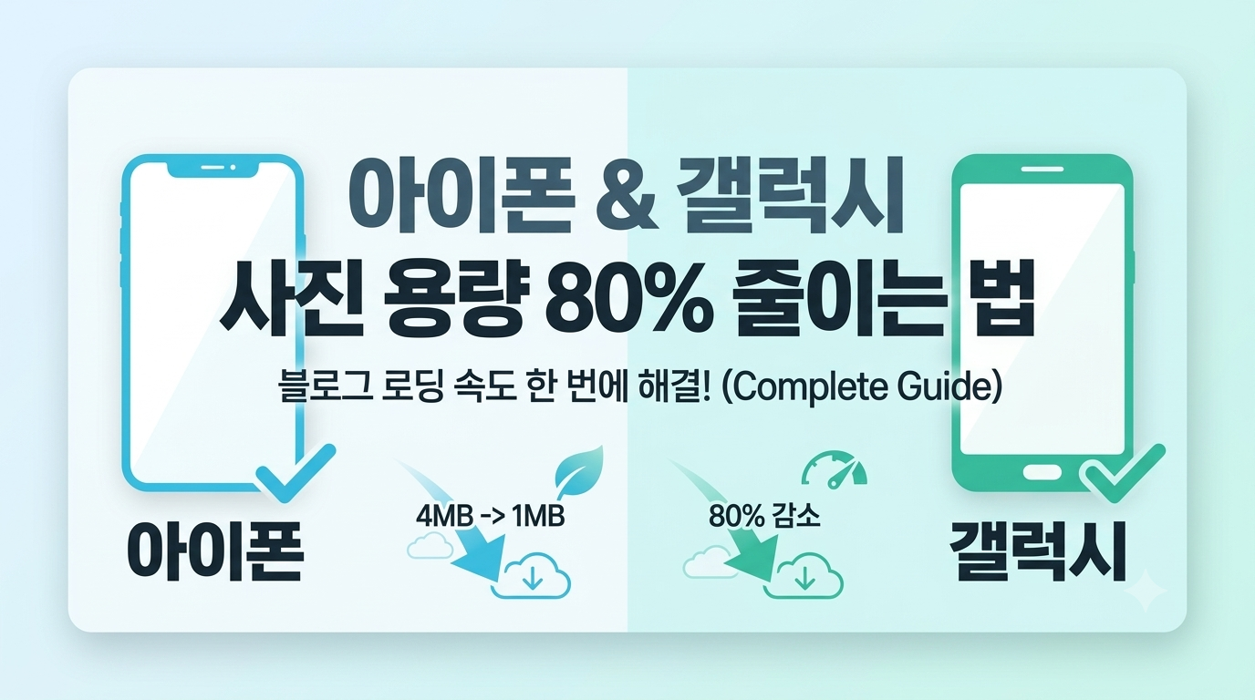 아이폰 갤럭시 스마트폰 사진 용량 줄이기 대표 이미지