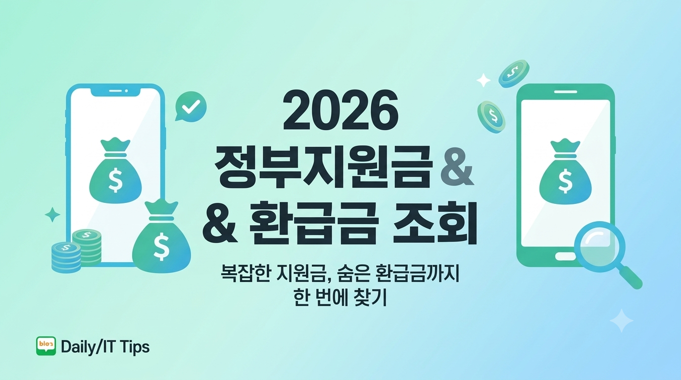 2026 정부지원금 조회 환급금 신청 대표 이미지